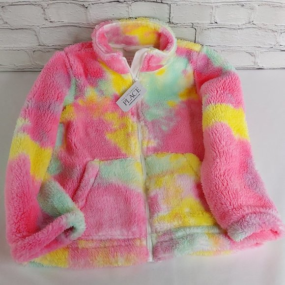 'THE CHILDREN'S PLACE' TIE-DYE SHERPA FULL~ZIP JACKET